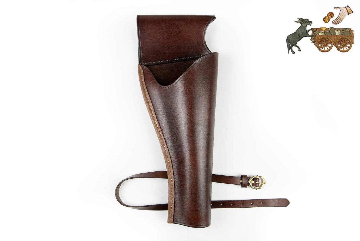 brown leather holster for over-under blaster LARP medieval weapon