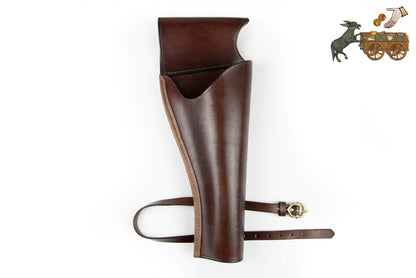 brown leather holster for over-under blaster LARP medieval weapon